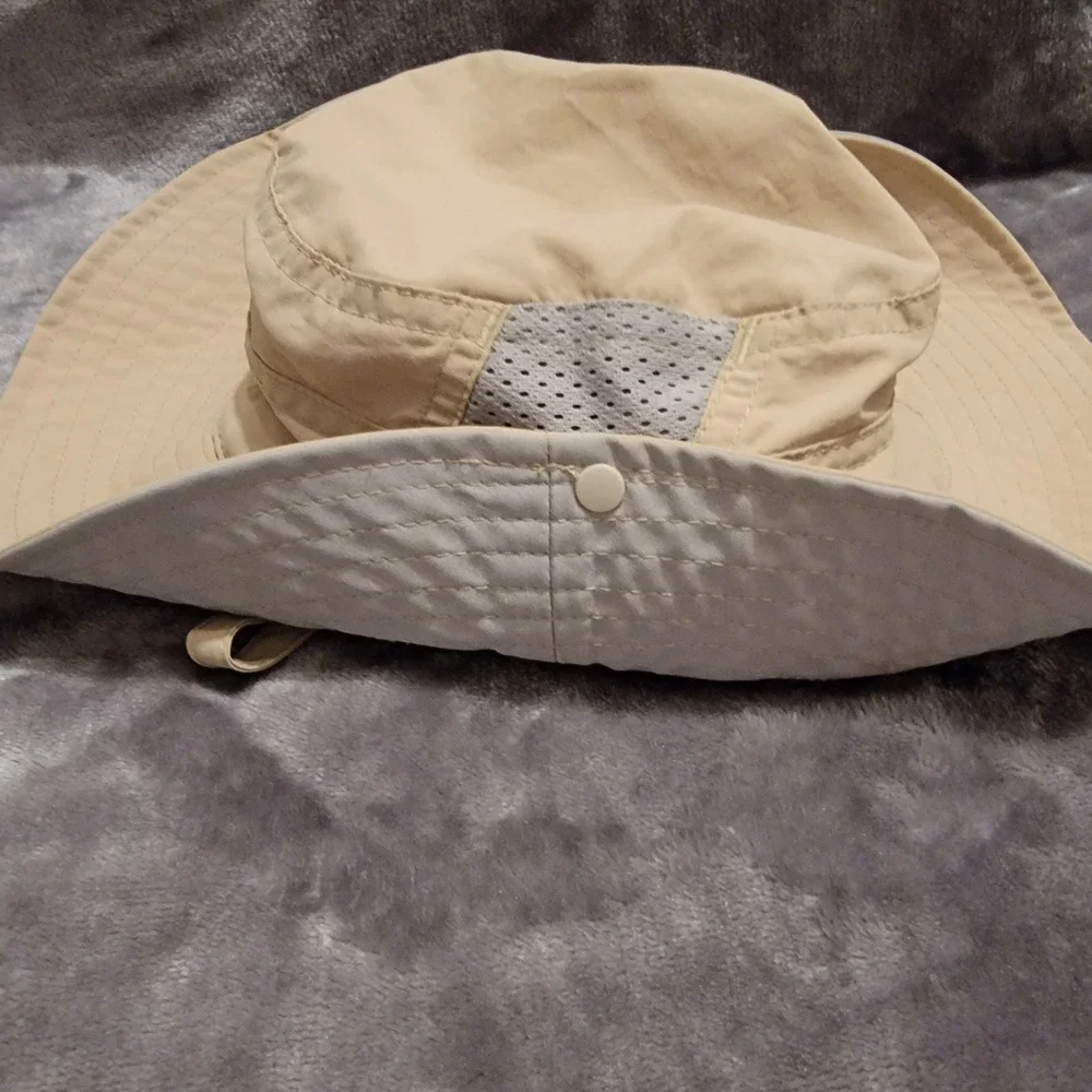 REI Sun Hat Kids 7Y-14Y Beige Excellent Mesh Vented Wide Brim Boonie